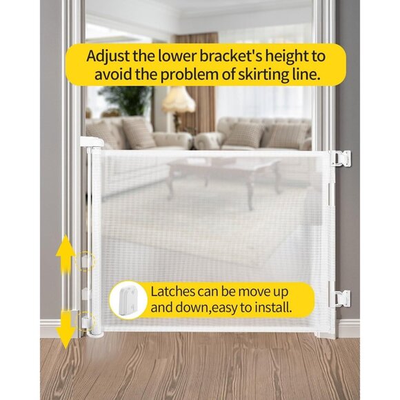 Dearlomum Retractable Baby/Pets/Safety Gate-33" Tall & up to 55" Wide, Brand New - Picture 4 of 10